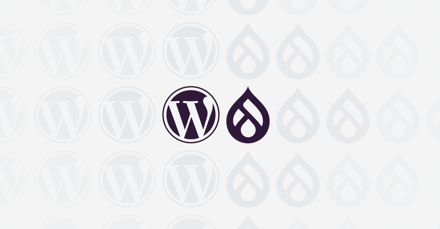 WordPress and Drupal logo marks next to one another
